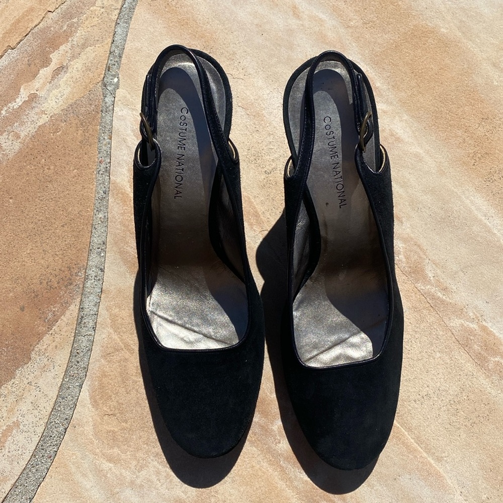 Costume National suede sling-back pumps